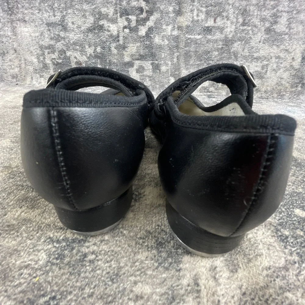 Capezio Mary Jane Tele Tone Tap Shoes Youth 13.5 Black Leather Buckle